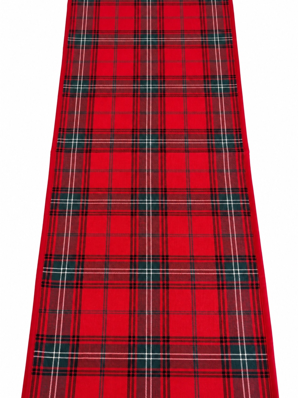 Williams Sonoma Tartan Plaid Table Runner 16 x 90 Red Linen Cotton Christmas - Picture 3 of 6